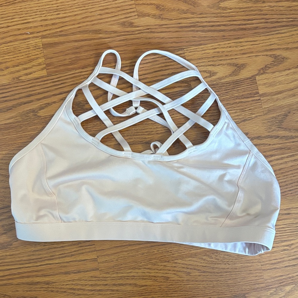 Calia front criss-cross light pink sports bra